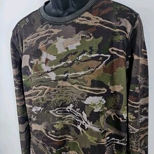 Under Armour Mid Season Kit Forest Camo Men's Size Large Shirt Hunting Coldgear